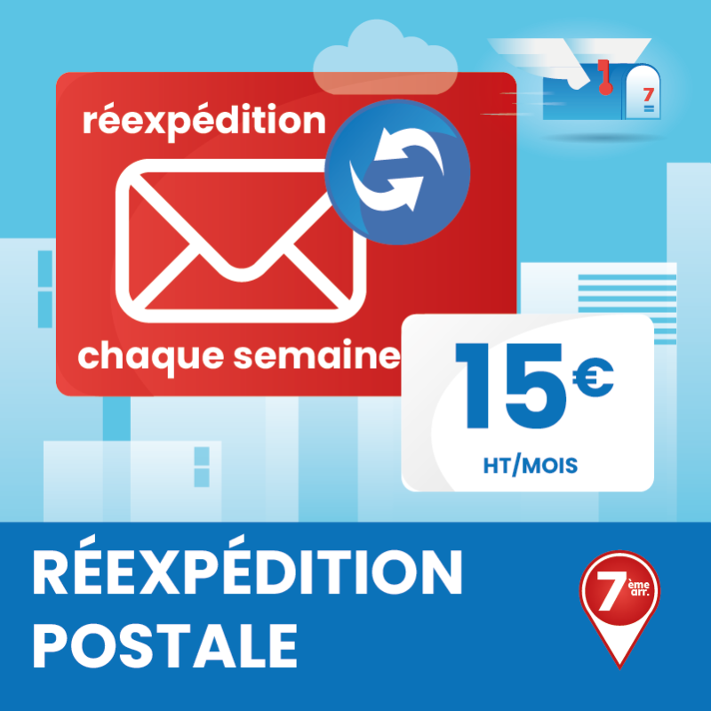 Réexpédition postale des courriers 1 fois par semaine (3 mois)