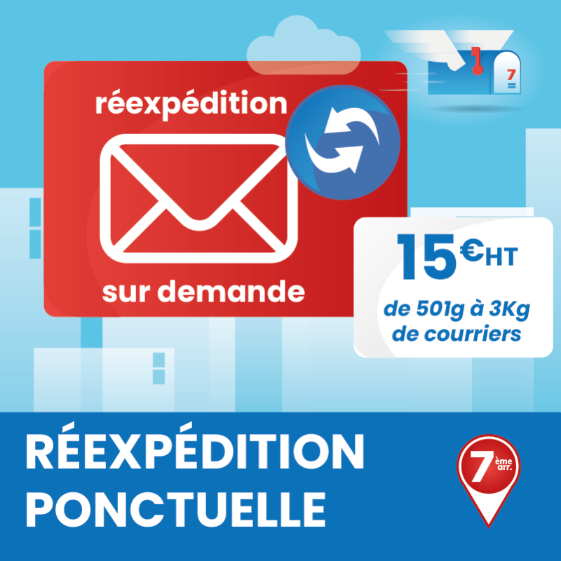 Réexpédition ponctuelle de tous vos courriers - Domiciliation Marseille 7ème