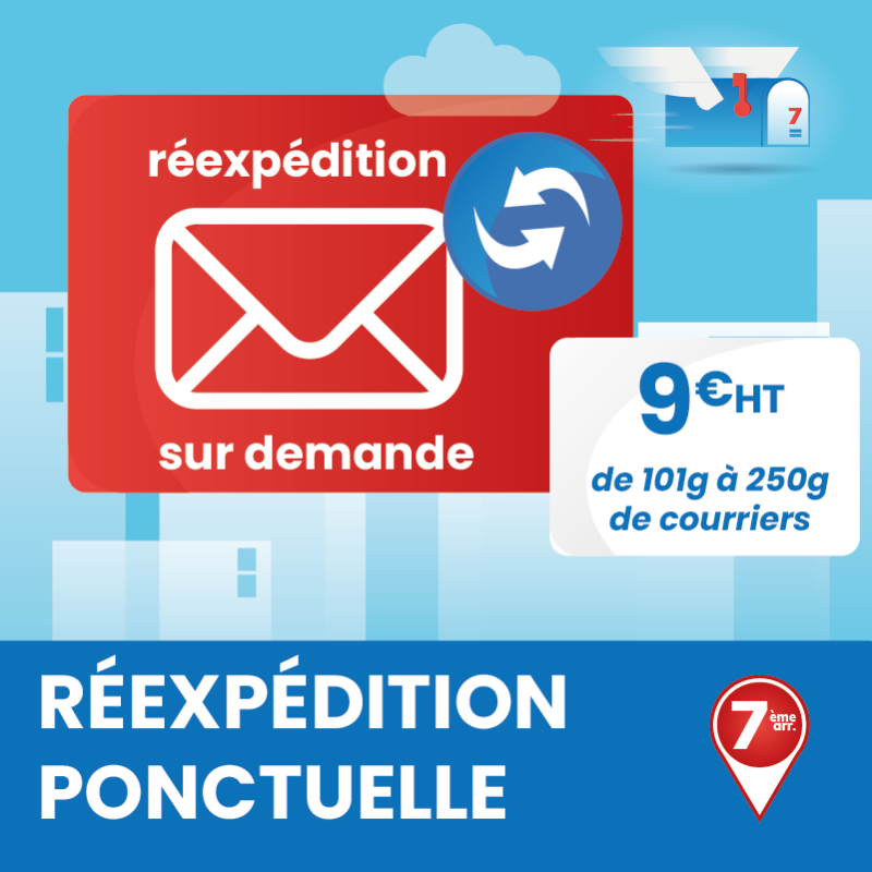 Réexpédition ponctuelle de tous vos courriers - Domiciliation Marseille 7ème